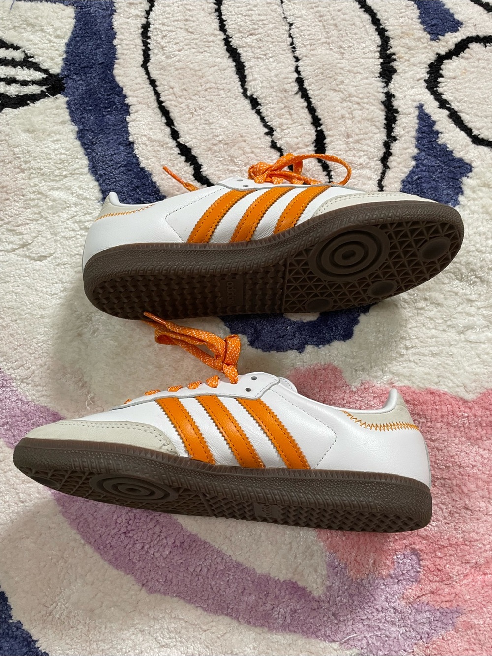 Adidas Samba OG shoes Cloud White / Eqt Orange / Off White IE6521 women's 6 - Picture 4 of 11